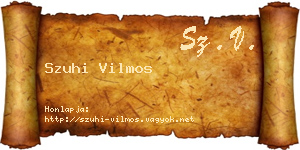 Szuhi Vilmos névjegykártya